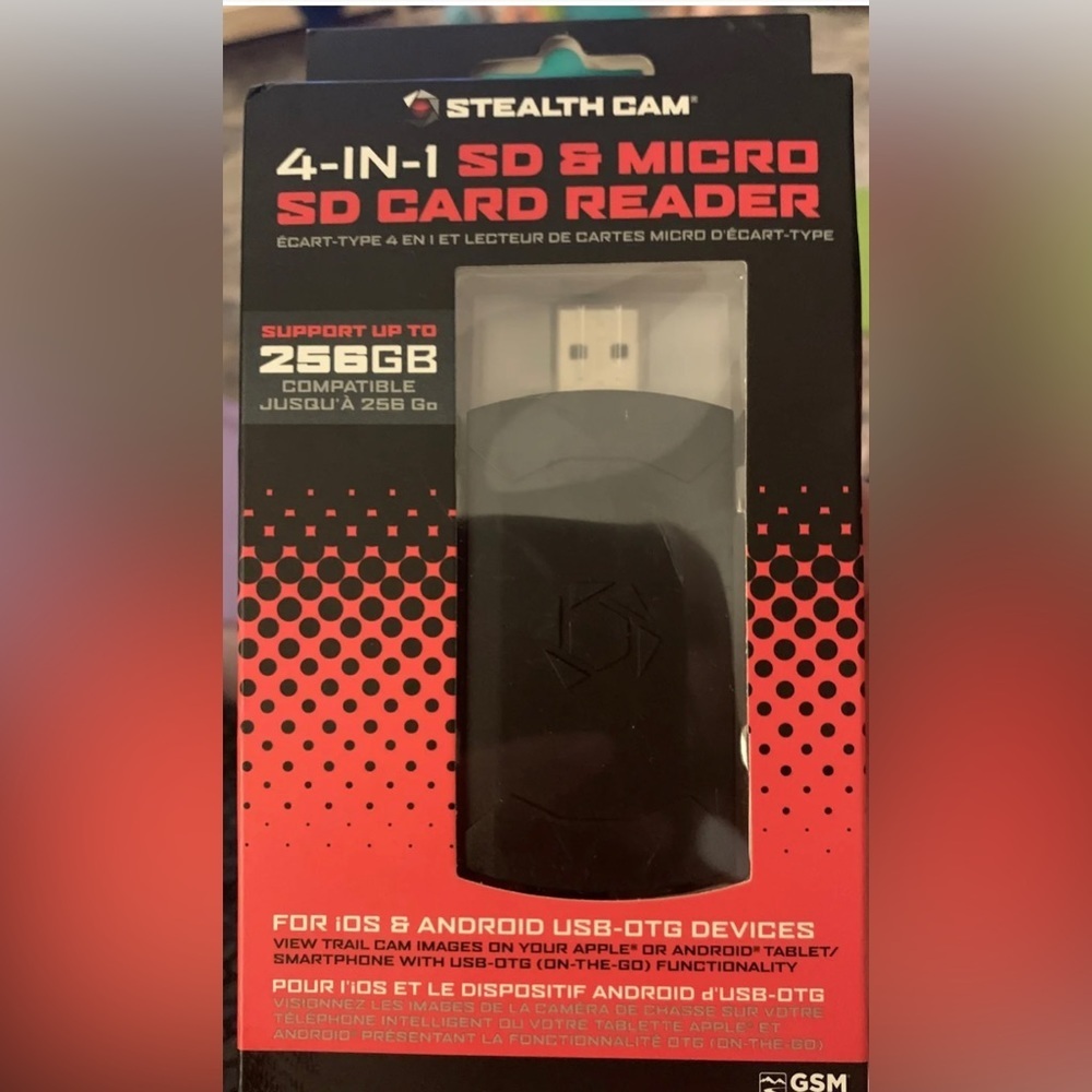 Stealth Cam Trail Camera 4-In-1 iOS & Android SD & Micro Card Reader 256GB NEW